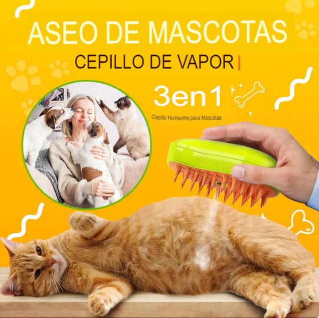 Cepillo De Vapor Para Mascotas 3 En 1